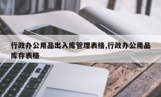 行政办公用品出入库管理表格,行政办公用品库存表格