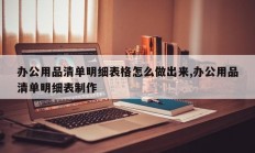 办公用品清单明细表格怎么做出来,办公用品清单明细表制作