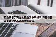 药品销售公司办公用品清单明细表,药品销售公司办公用品清单明细表格